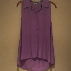 Guess 100% silk lavender blouse